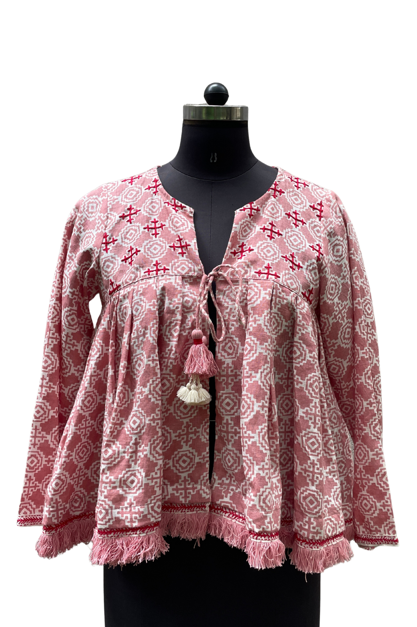 Junoon Jacket In Yuma Print Dusty Pink with Embroidery