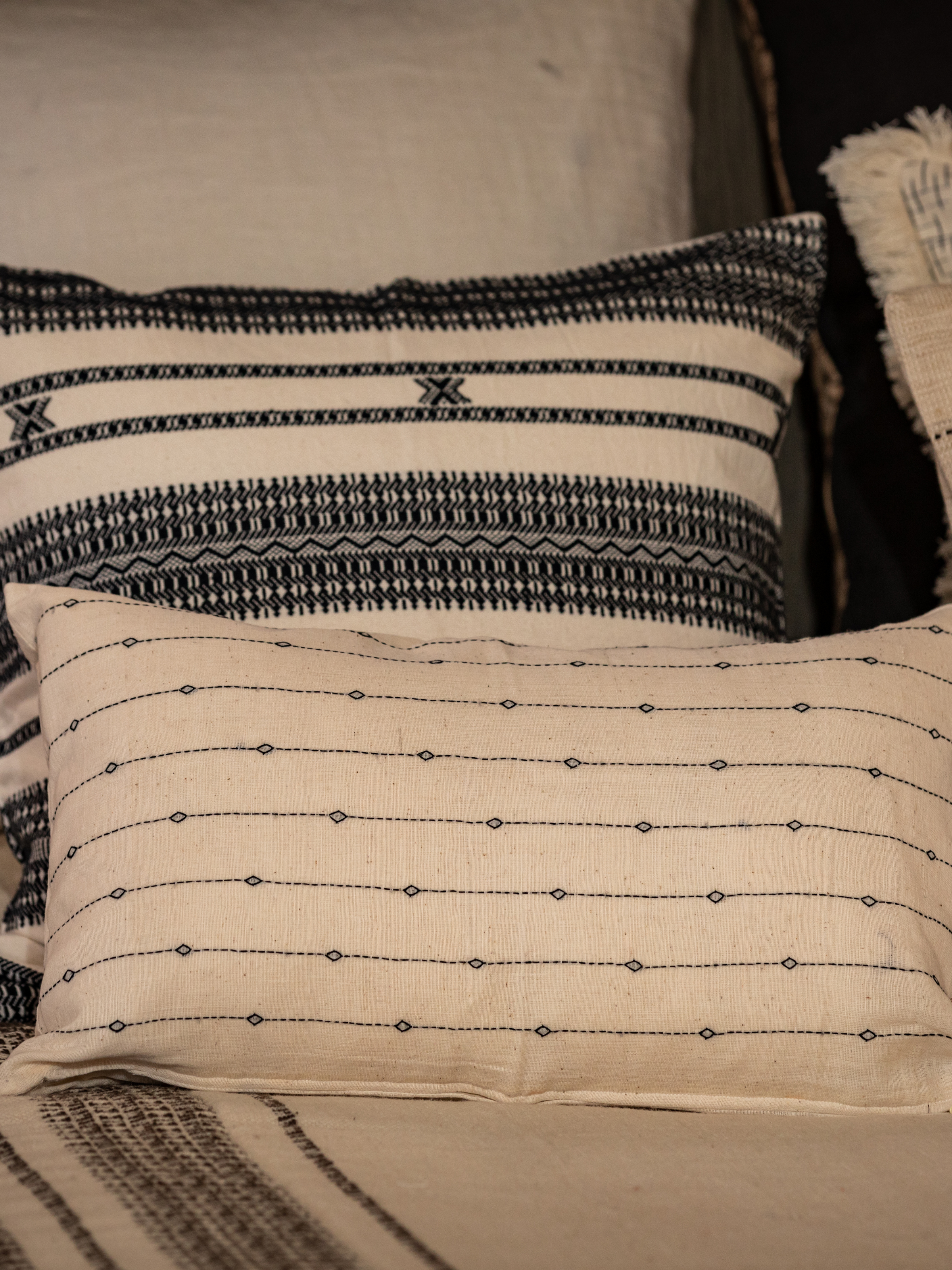 Nakra Embroidered Lumbar Pillow Cover