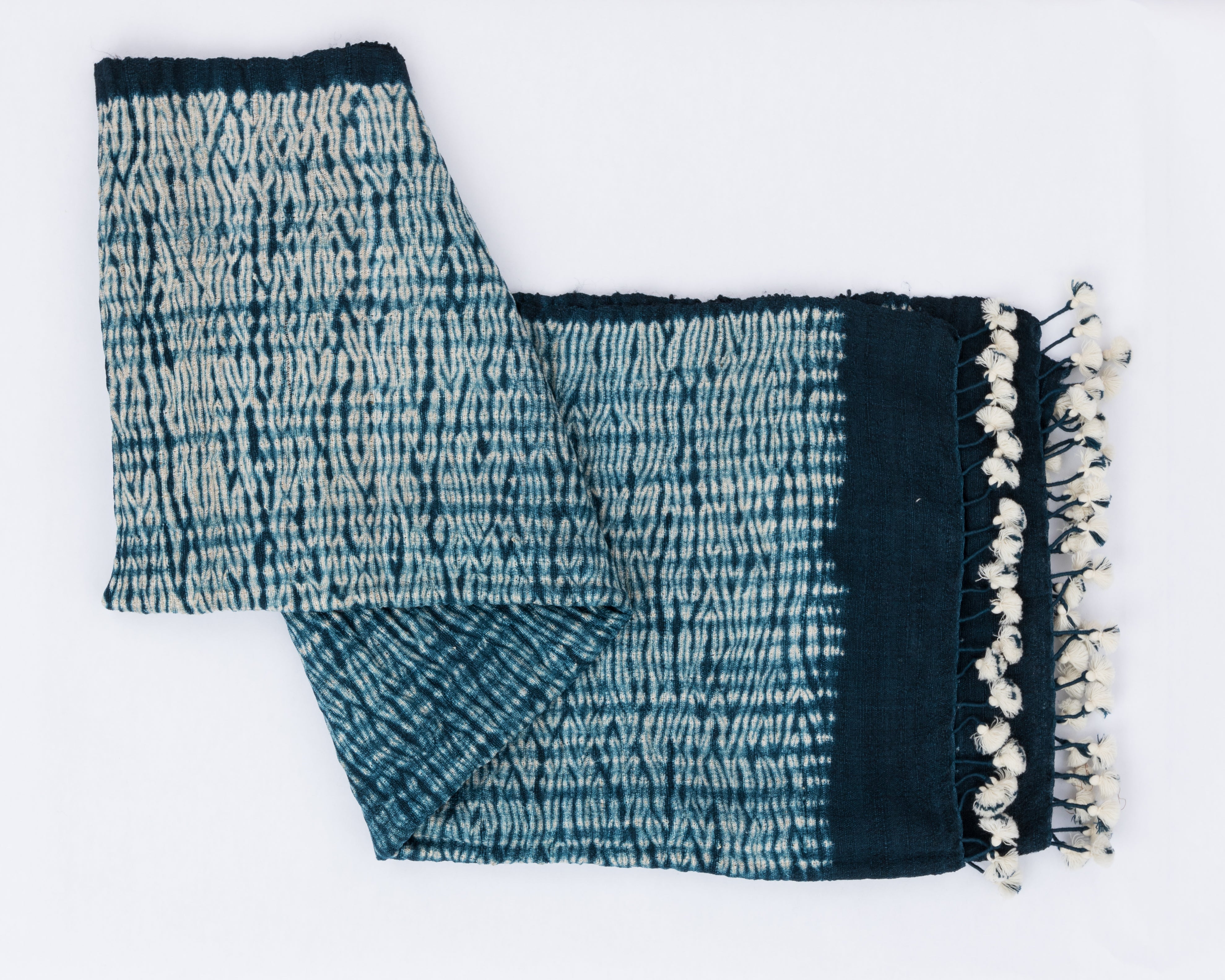 Wool Indigo Tye Dye Scarf