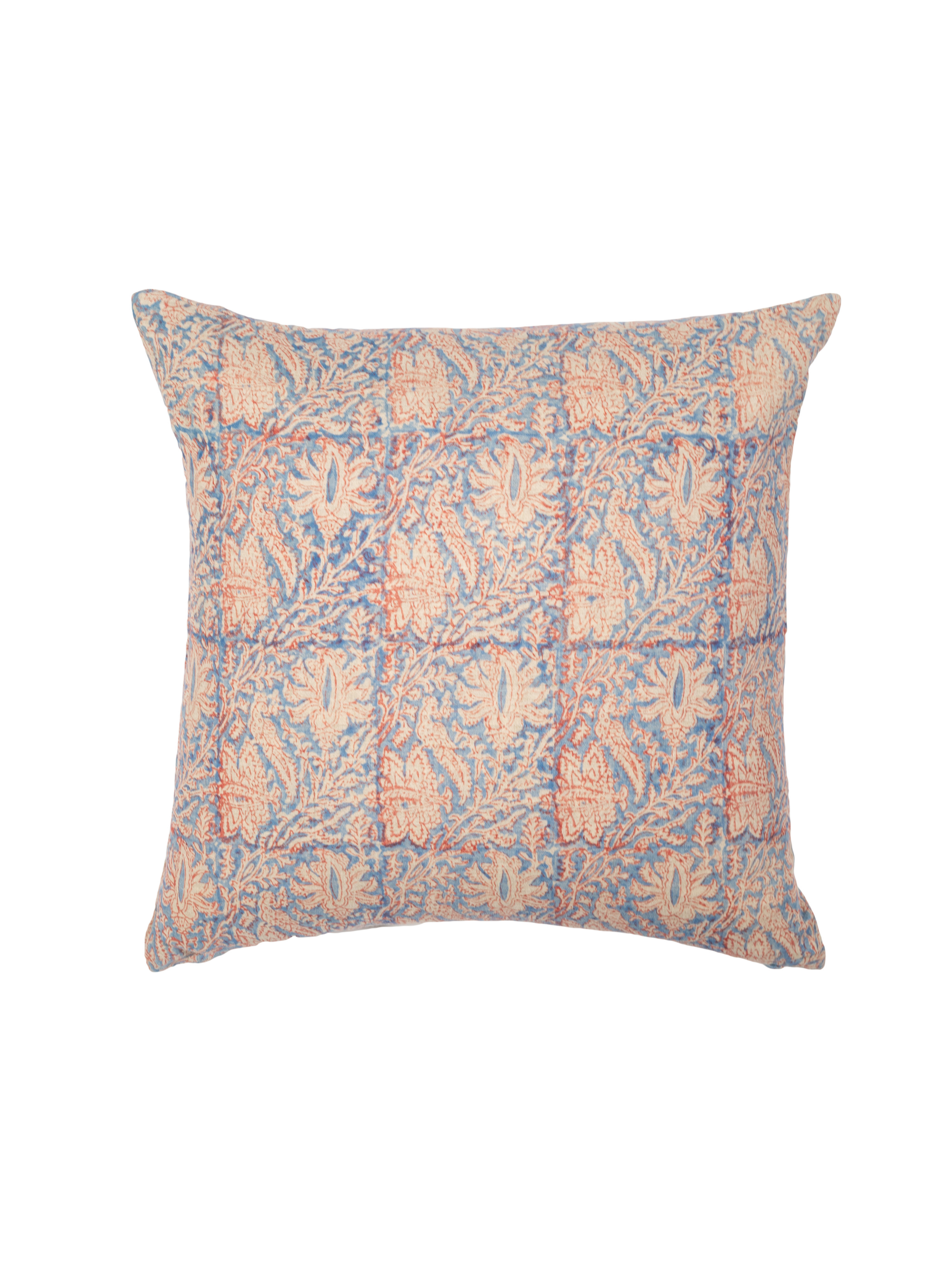 Orchid Vintage Red And Blue Decorative Pillow Cover