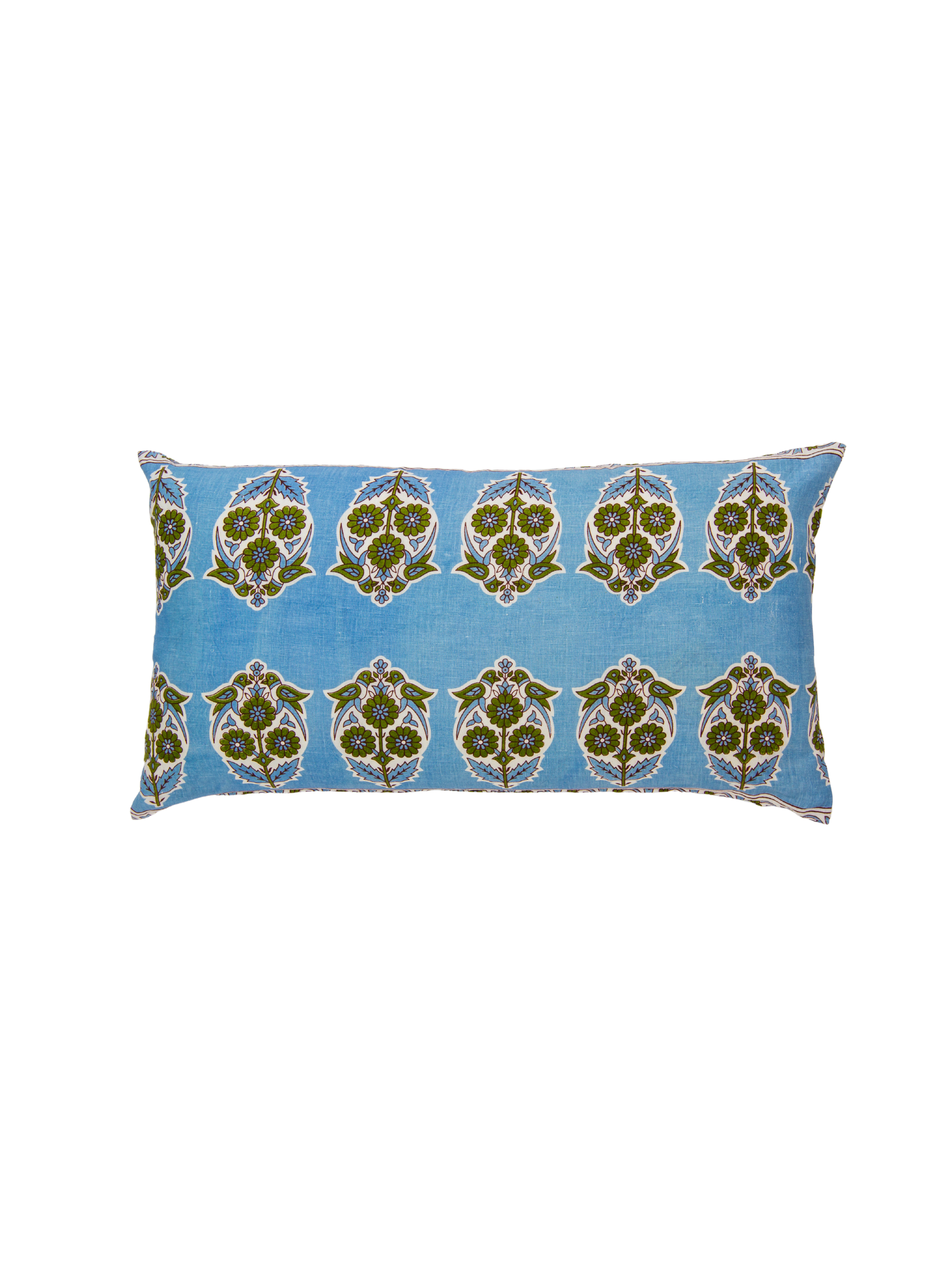 Parakeets Blue/Green Lumbar Pillow Cover