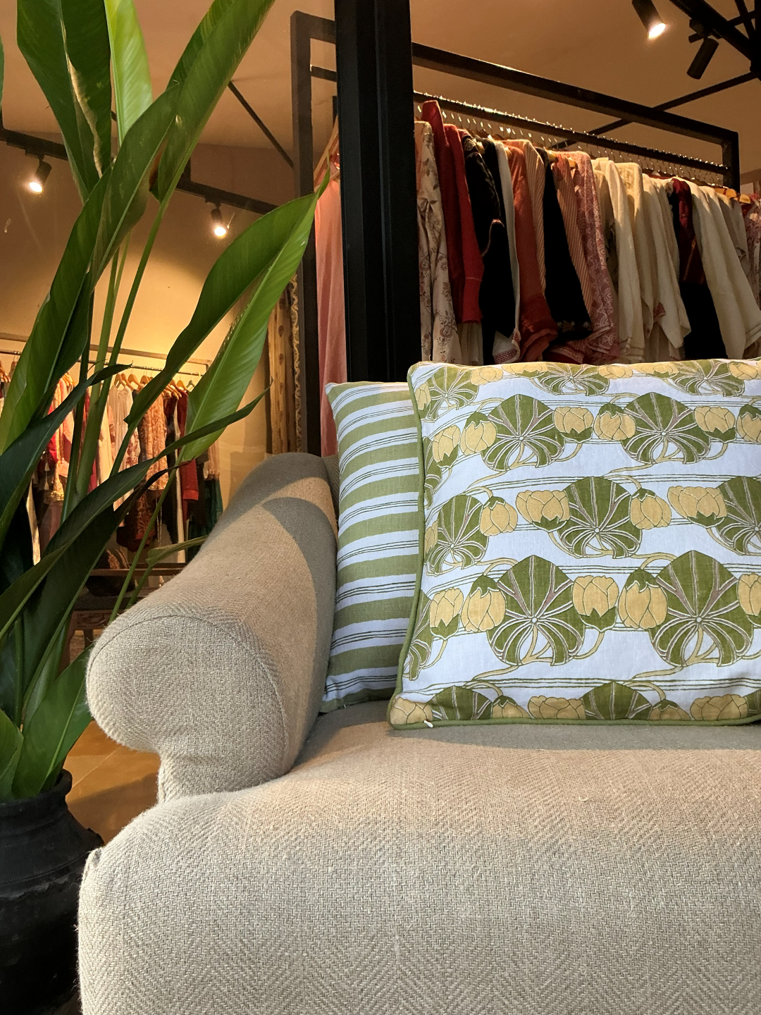 Waterlilies Pistachio & Lemon Decorative Pillow Cover
