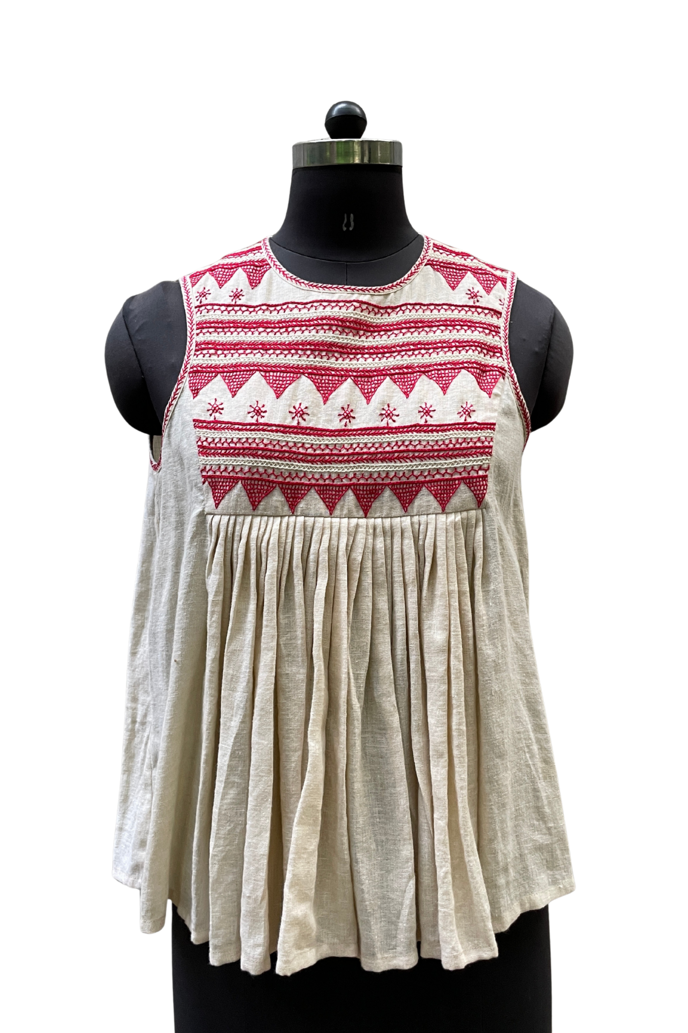 Short Yoshiko Tea Stain with Embroidery