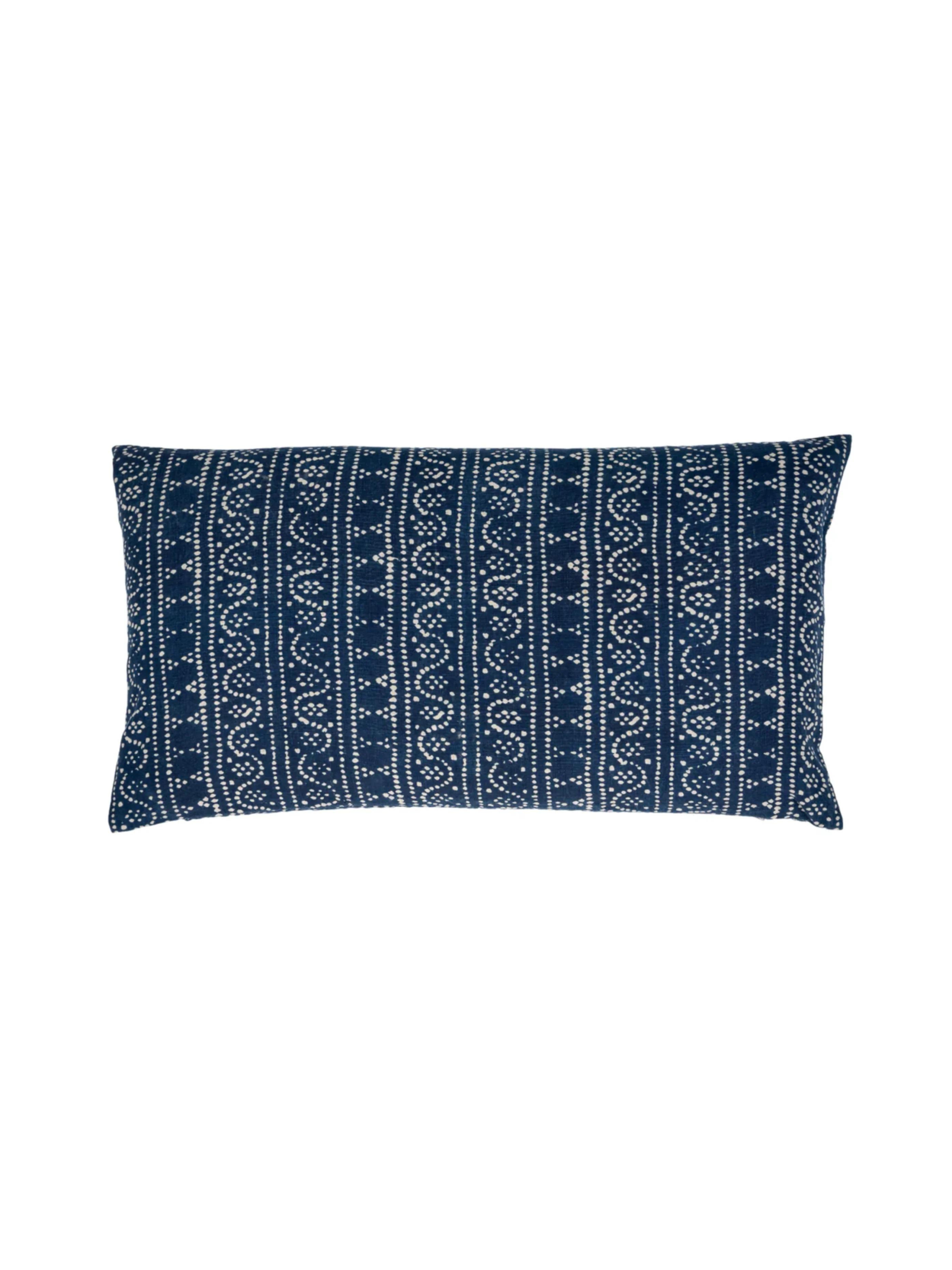 Sumatra Indigo Lumbar Pillow Cover