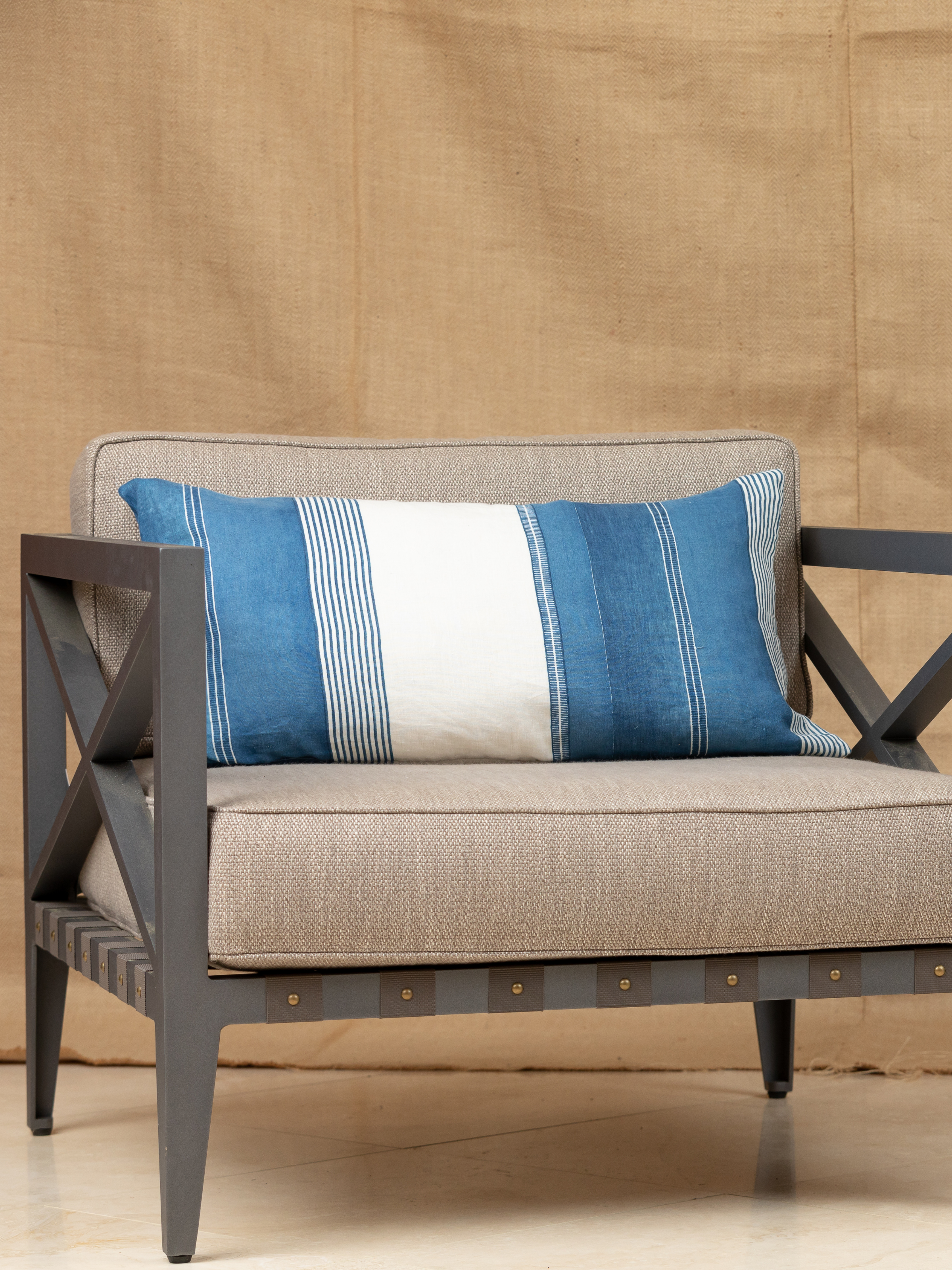 Tulum Stripe Indigo Pillow Cover