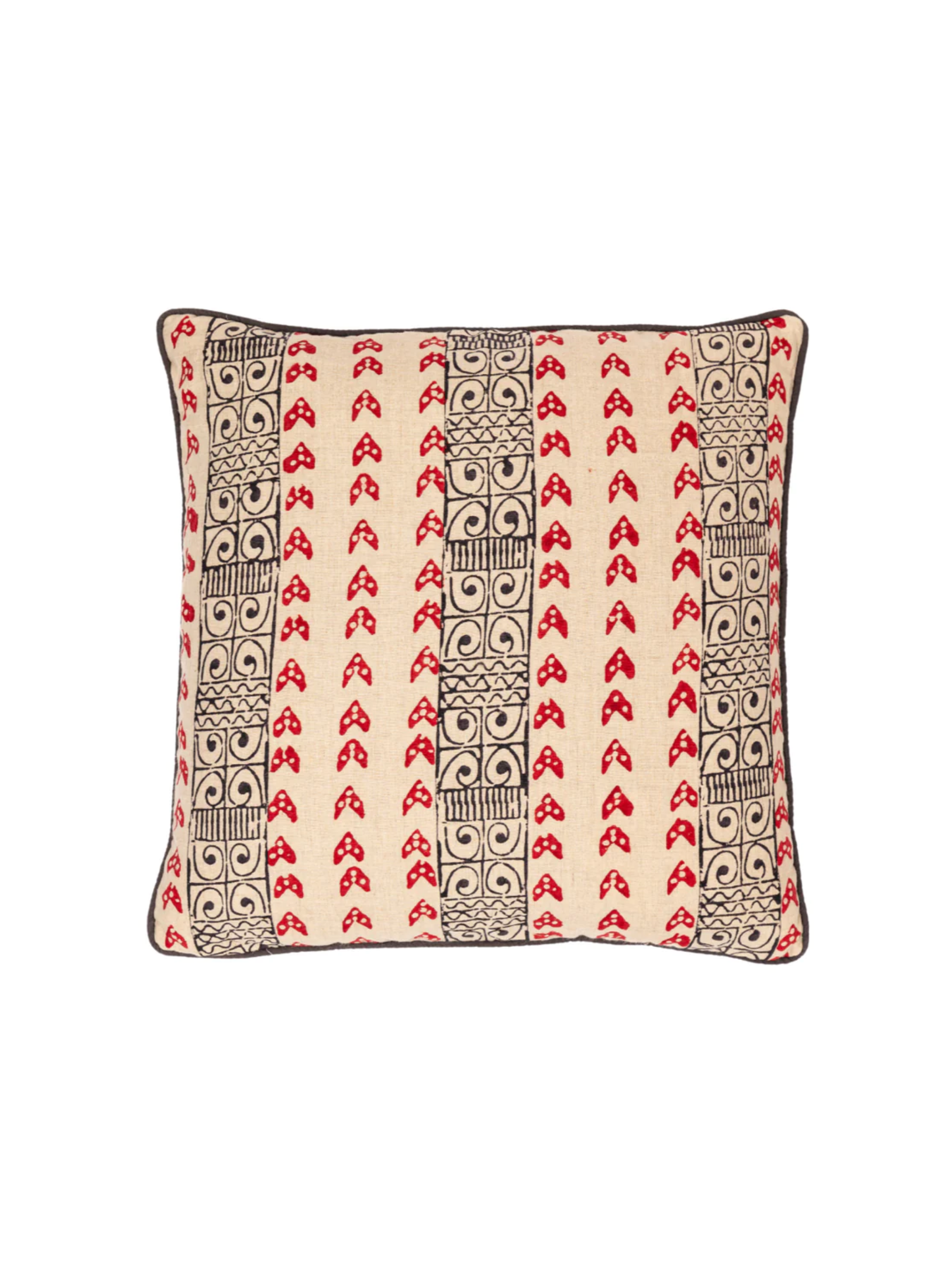Zambia Charcoal/Cinnabar Decorative Pillow Cover