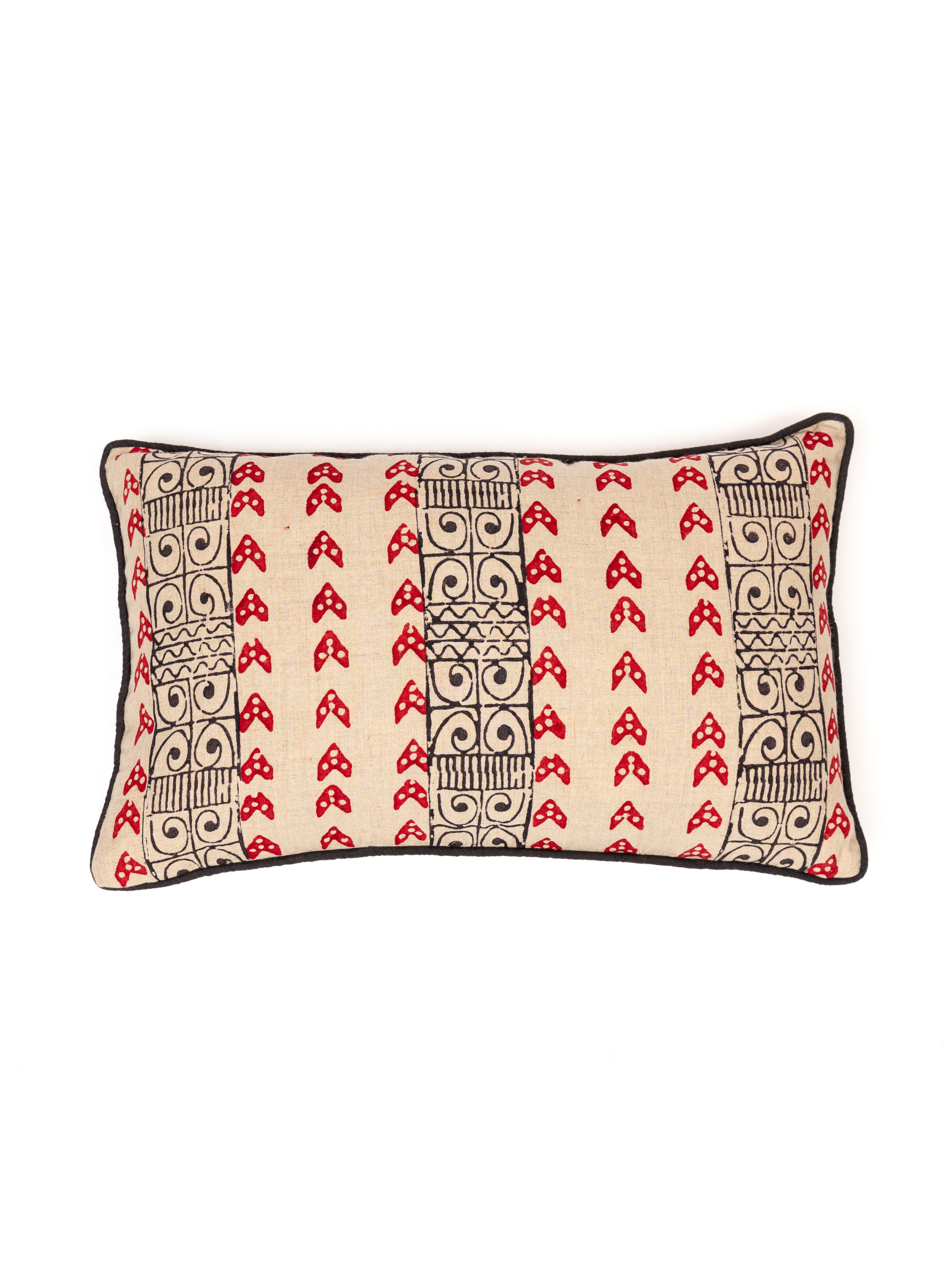 Zambia Charcoal/Cinnabar Petit Lumbar Pillow Cover